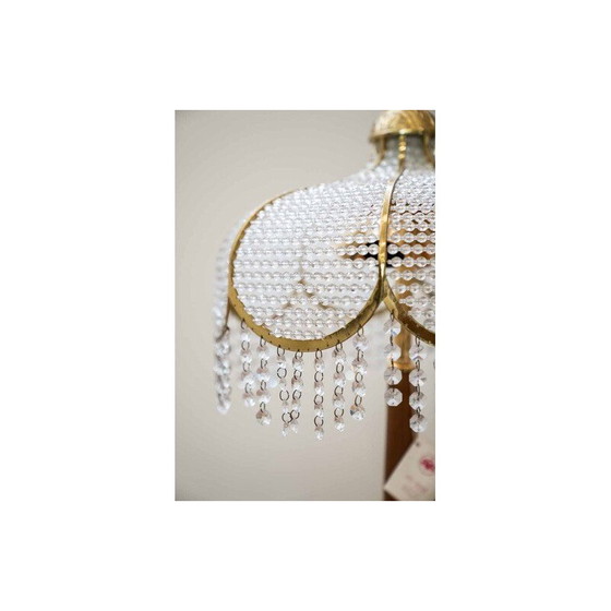 Image 1 of Vintage table lamp in metal and crystal by Nara gaufré, Italy