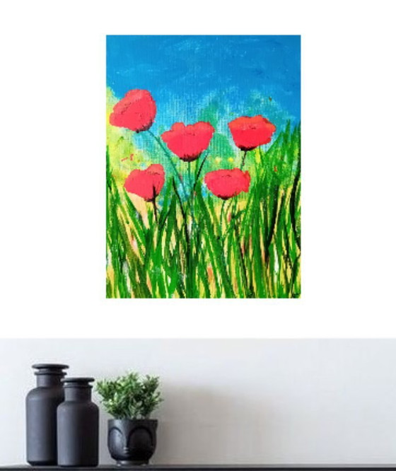 Image 1 of Blumenmalerei Mohnblumen