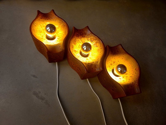 Image 1 of 1 van 3 Cari Zalloni keramieken vintage wandlamp; west germany fat lava stijl, keramische retro wandlamp