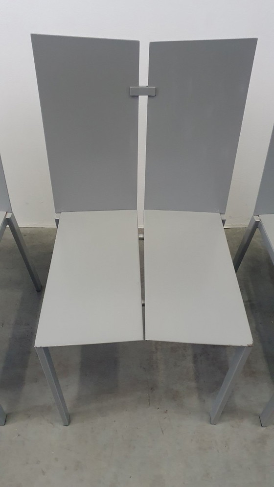 Image 1 of 6x Frans van Praet vintage stoelen belgo chrom 2000s minimalistisch design