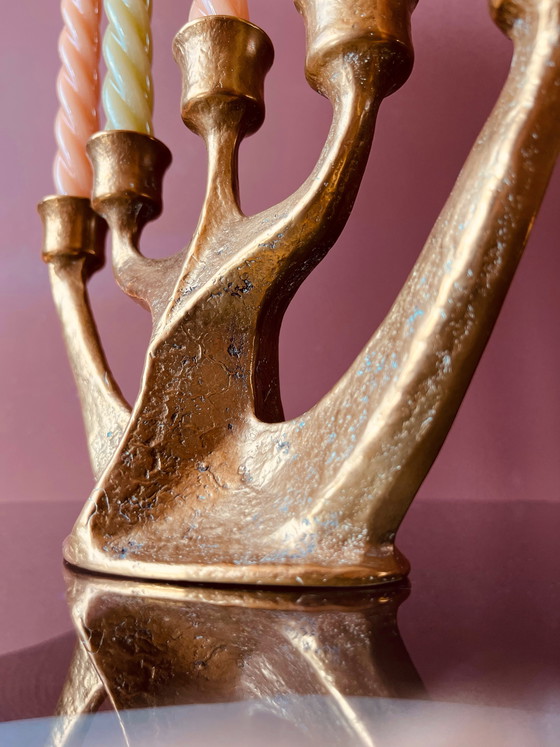 Image 1 of ¡Único! Candelabro de latón Van Gilde de mediados de siglo.