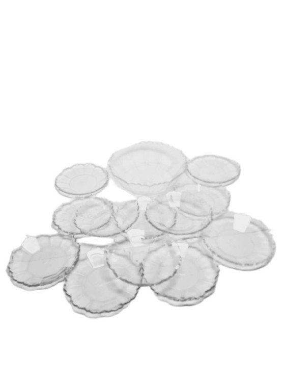 Duitse Biedermeier dessertset, jaren 1850, set van 13 – Tafelwaar, Glass (photo 2 of 17)