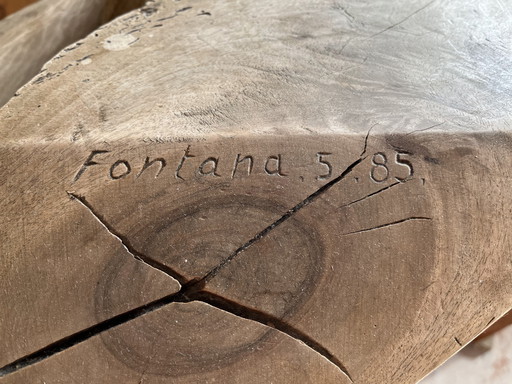 Unique tree trunk table (handcrafted)