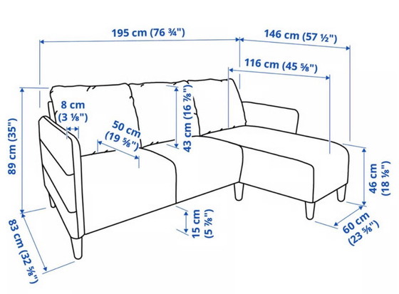 Image 1 of IKEA three-seater corner sofa, light gray
