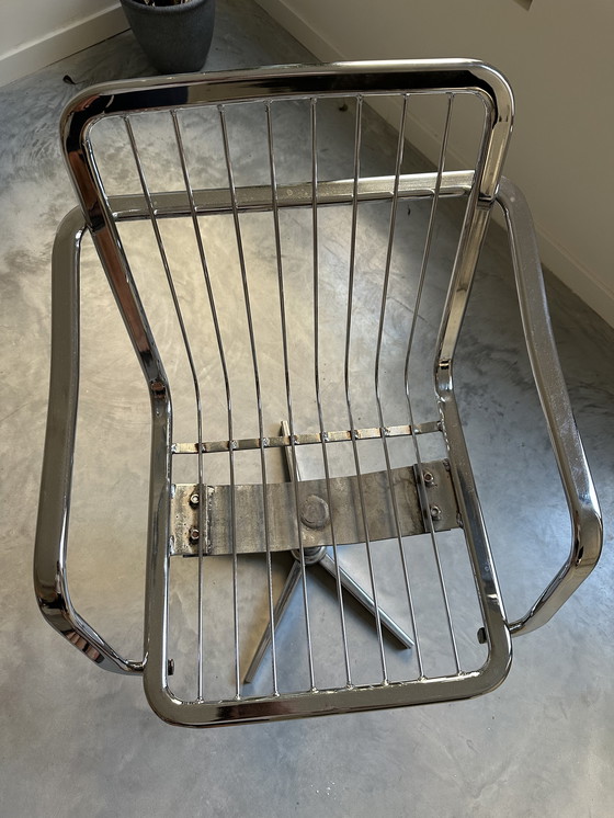 Image 1 of Vintage Chroom Draad/Draaistoel – Italiaans, jaren ’70