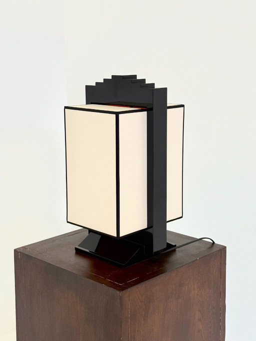 Lampe de table vintage japonaise Art Déco dans le style de Jacques Blanchard