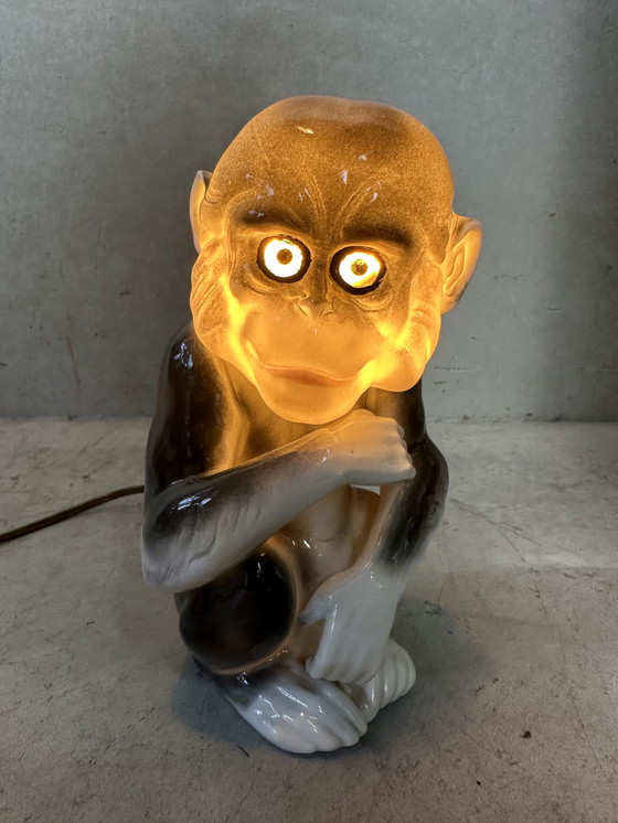 Image 1 of Art Deco monkey (lamp) in Capodimonte porcelain