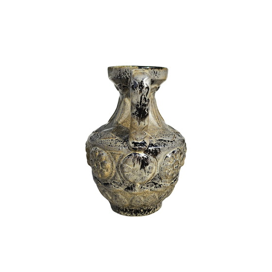 Image 1 of Vase Bay Keramik 77 17 anse, vase Bodo Mans gris clair vintage milieu du siècle