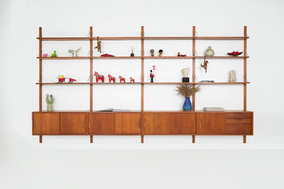 Teak modulair rekkensysteem van Kjell Riise, Brødrene Jåtog Møbelfabrikk, Noorwegen, jaren 60 – Wandrek, Wood (photo 2 of 24)