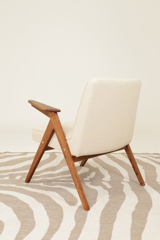 Image 1 of Mid century fauteuils vintage lounge stoel in ecru set van 2 stoelen, compleet gerestaureerd