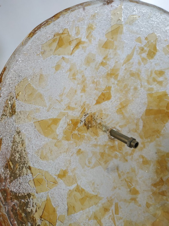 Image 1 of Rare Massive design 70s 'gold leaf' effect ceiling lamp (probably Murano glass).