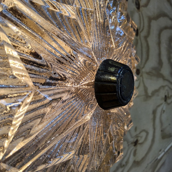 Image 1 of Vintage Ceiling Lamp with Cut Glass and Brass Rim (40cm)