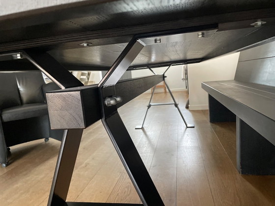 Image 1 of Custom-made oak dining table with bench