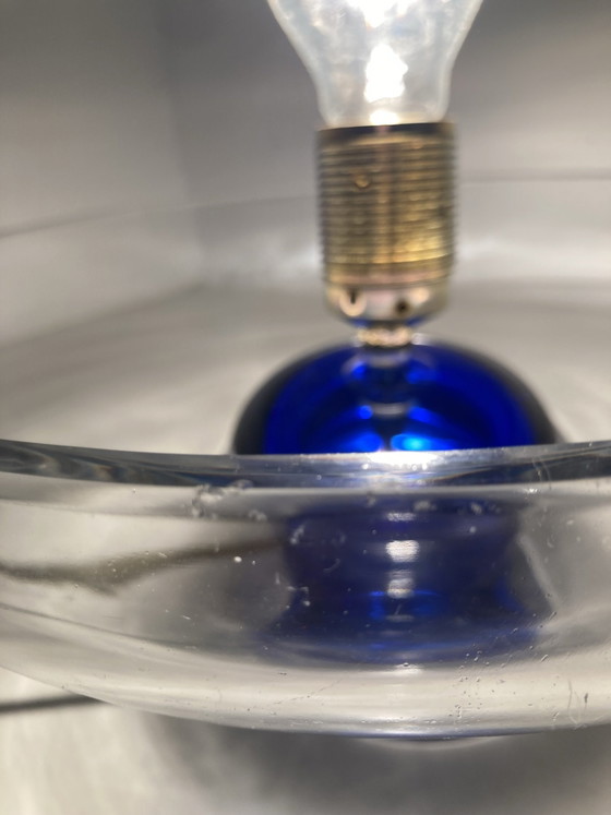 Maison Daum France crystal vintage Table lamp, Glass, Blue (photo 4 of 8)