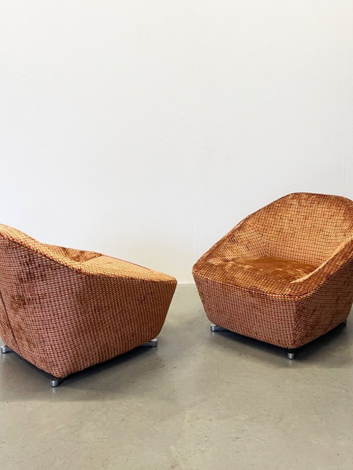 2 sillones Ligne Roset de los años 90, estilo mediados de siglo.