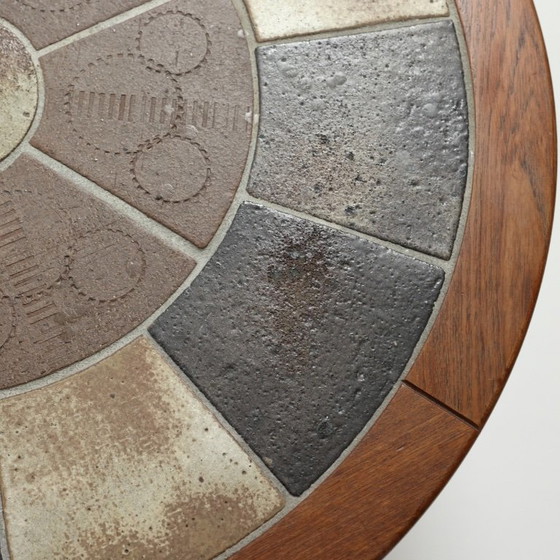 Tue Poulsen for Haslev Møbelsnedkeri – Round Teak and Handcrafted Ceramic Coffee Table, Denmark, C. – Wood (photo 12 of 21)
