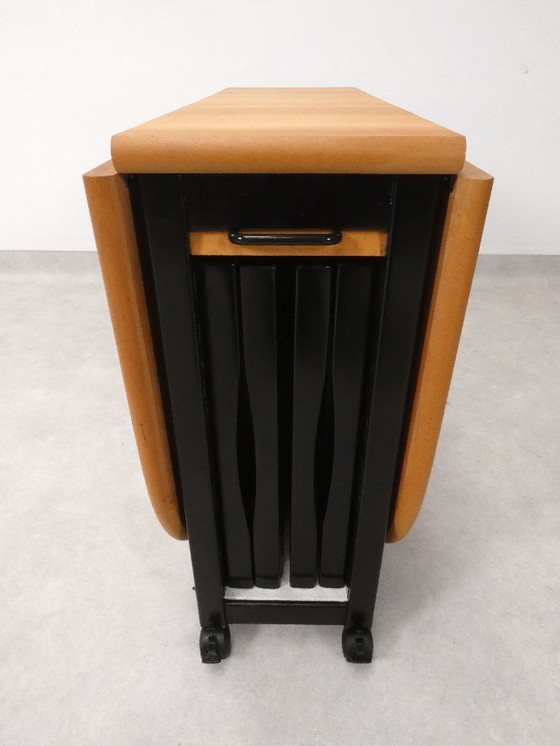 Image 1 of  4 Trieste folding chairs with storrage table - Aldo Jacober for A. Bazzani 