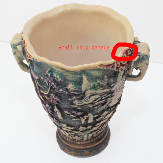 Image 1 of Elegante vaso vintage in stile Chinoiserie