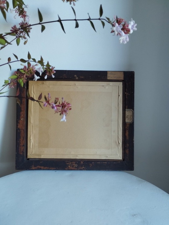 Image 1 of Small rectangular mirror with mercury glass "Leluc"