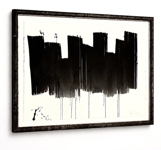 Image 1 of Großes, signiertes abstraktes Werk von Rick Triest – Schwarz/Weiß