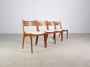 Set van 4 stoelen uit het midden van de 20e eeuw van KS Møbler, teakhout, Deens design, vintage.