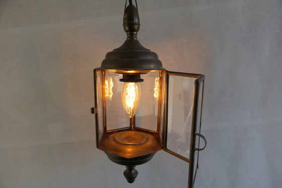 Image 1 of Autentica lanterna portoghese in ottone con diamanti sfaccettati