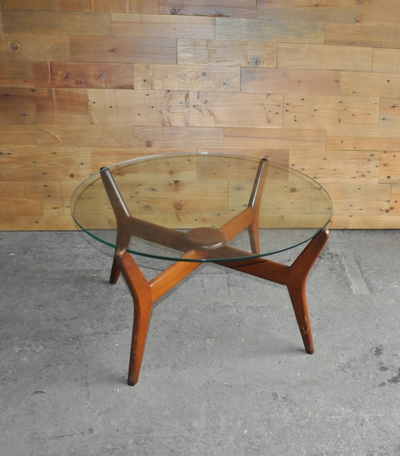 Mid-Century Glass & Teak Coffee Table – Coffee table books, Mid Century Modern (photo 3 of 3)