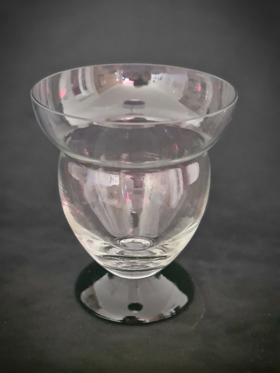Image 1 of Vase auf schwarzem Sockel. Kristalunie Maastricht. Entwerfer: W.J. Rozendaal