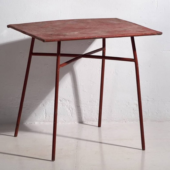 Antique red outdoor table (c.1920) #13 – Garden tables, Iron (photo 7 of 13)
