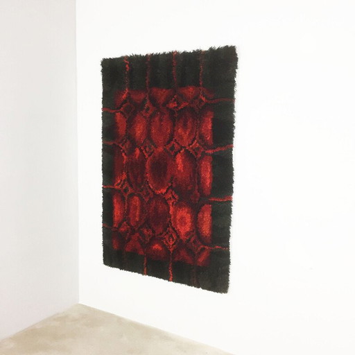 Vintage Wall Rya Rug by Helena Koskivaara for Wetterhoff 1960