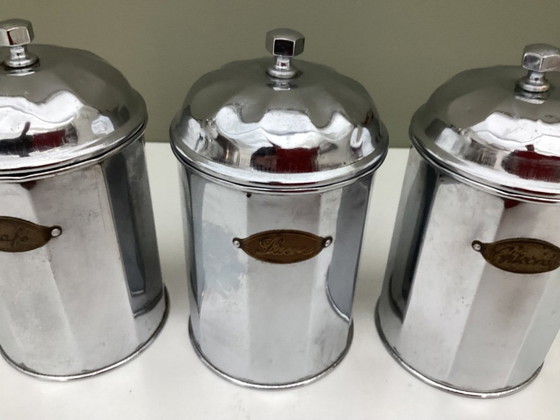 Image 1 of Barattoli vintage in stile Art Déco per caffè, zucchero e cicoria.