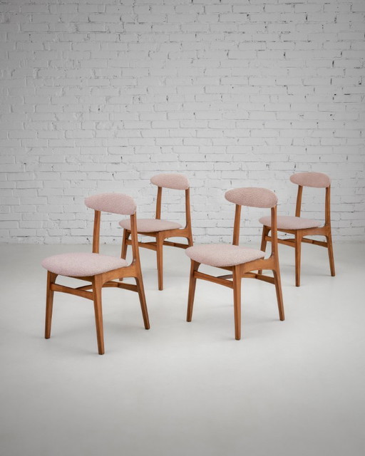 Lot de 4 chaises Hałas 200-190 Mid-Century – Classique polonais restauré