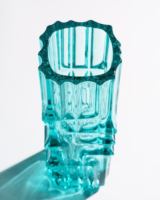 Image 1 of Brutalist Czech Glass Vase Model 617/250 Vladislav Urban Sklo Union (Rosice) 68'