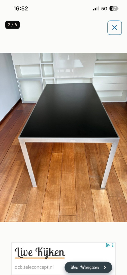 Mesa de comedor Monica Armani Progetto 1 con tablero blanco y negro