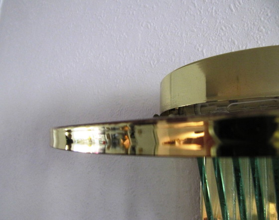 Image 1 of Applique murale style Régence, Italie, cristal taillé, laiton doré