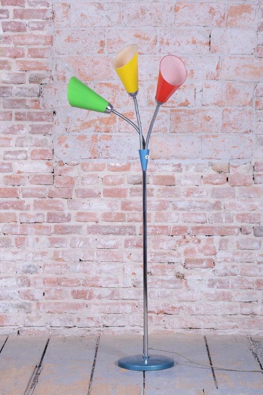 Gerestaureerde staande lamp uit het midden van de 20e eeuw, van Lidokov-Boskovice, chroom, Tsjechië, jaren (photo 2 of 13)