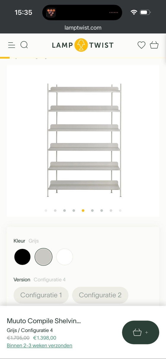 Image 1 of Muuto Compile Modularer offener Designschrank / Vitrine Grau