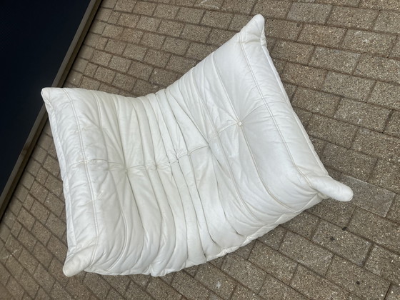 Image 1 of 100% autentico Ligne Roset Togo 1 posto, pelle bianco sporco '87