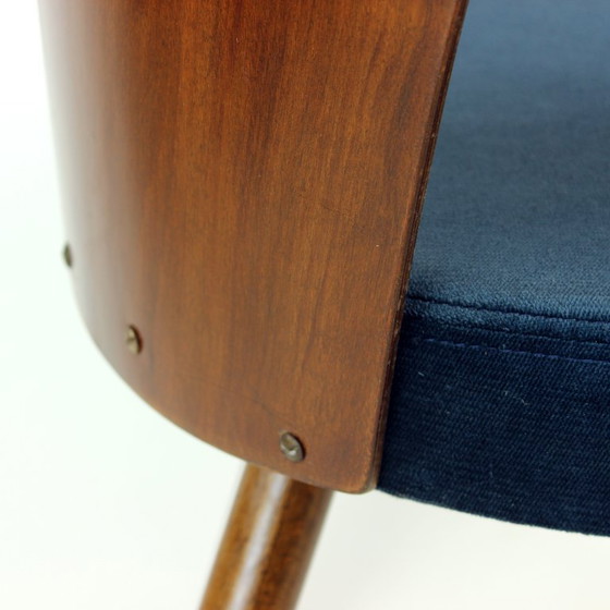 Image 1 of Set Of 6 Iconic Tatra Chairs In Walnut & Velvet By šuman, Nabytok Pravenec 1960s