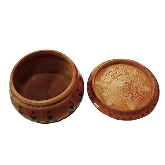 Image 1 of Kleine vintage pyrografie en beschilderde houten doos