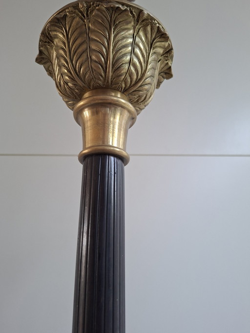 Old French floor lamp with beautiful solid brass details