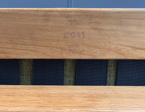 Image 1 of divano a 3 posti in tessuto verde e legno 1960