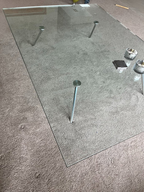 Image 1 of Design glazen salontafel – Henk Vos voor Maupertuus / Van Beek