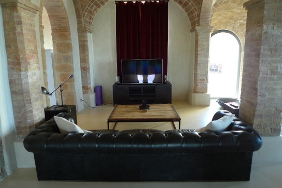 RH 118" Kensington Leather Sofa Black Leather, Restoration Hardware, 3-5 seaters, Textile, Modern (photo 10 of 21)