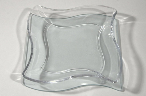 Villeroy & Boch kristallen servies, New Wave patroon, vintage, Frankrijk, L23xH4cm – Crystal, Glass (photo 2 of 5)