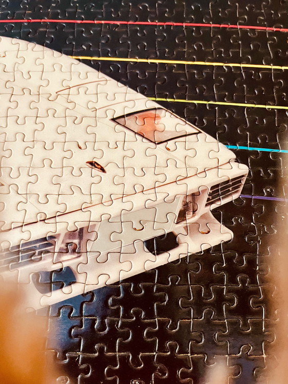 Image 1 of Puzzle vintage della Lamborghini Countach degli anni '80 in cornice