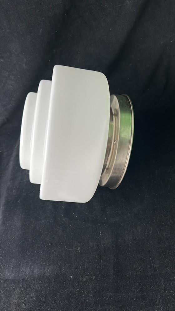 Image 1 of Lampada da soffitto Giso in opalino in stile art déco.