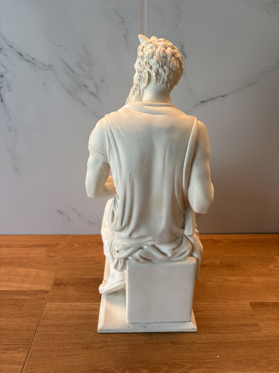 Image 1 of Mozes naar Michelangelo – Italiaanse reproductie in marmercomposiet, 1968