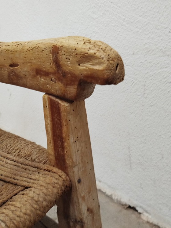 Sedia/Chauffeuse antica per caminetto (1875-1880 circa) – Arte popolare primitiva / Wabi-Sabi (photo 7 of 17)