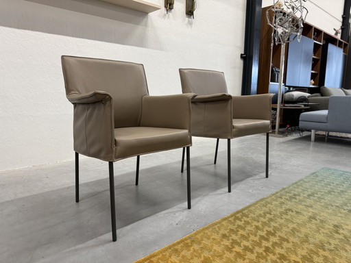 2 Design on Stock Gola Dining Chairs Bayu Dusk leather